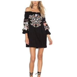 Free People Embroidered Fleur Du Jour Mini Dress Tunic  L